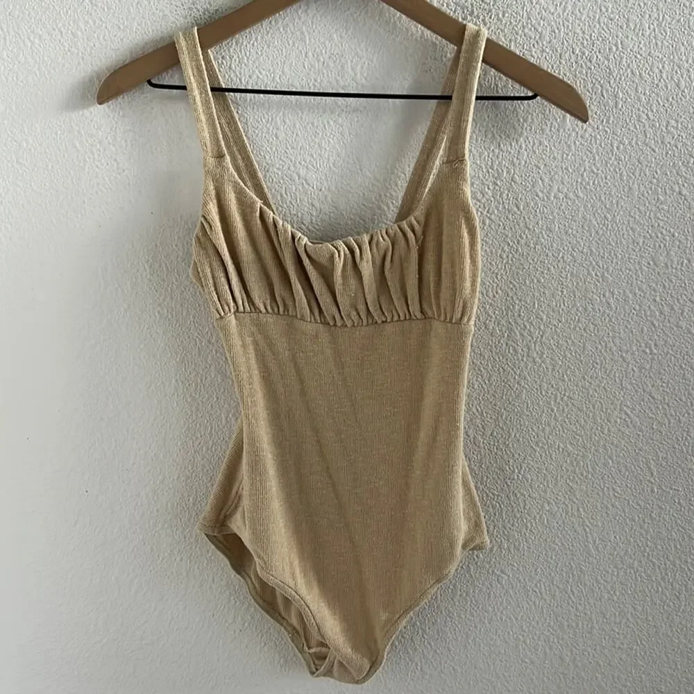 Free People Beach FP Beach Textured Babydoll Bodysuit Top XS